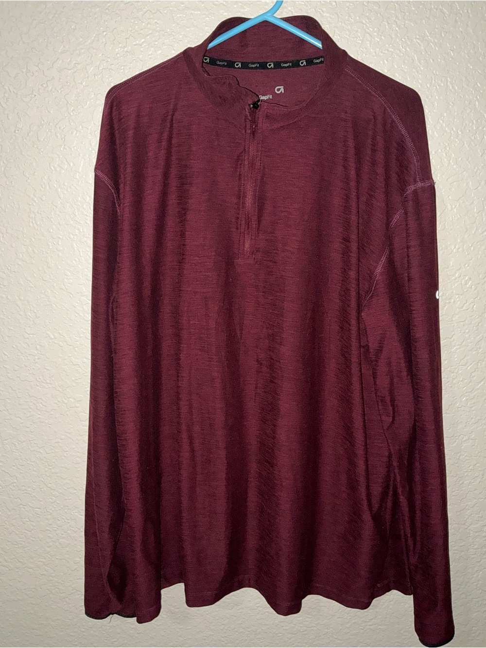 Gap Men's GapFit Active Quarter Zip Running Pullover Maroon XXL